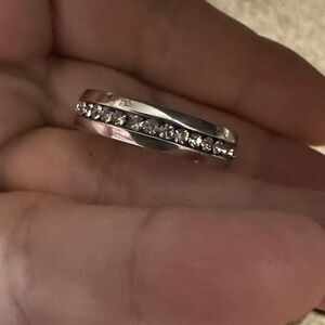 Tungsten Carbide Diamond Men’s Wedding Ring Band 18k white gold filled ✅